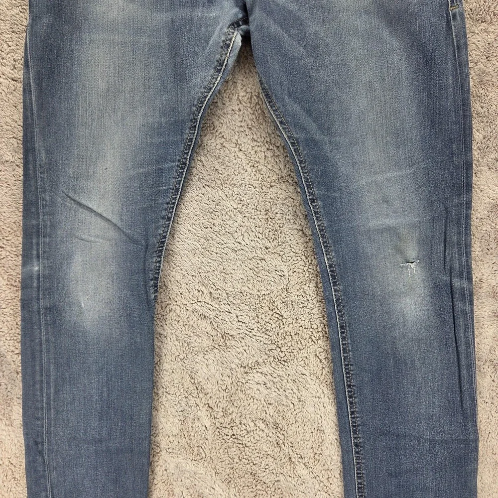 Diesel Jeans Mens 32x32 Blue Tepphar Slim Carrot Button Fly Distressed 0679I